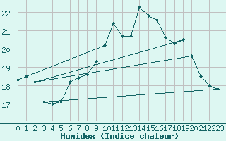 Courbe de l'humidex pour Feldberg-Schwarzwald (All)