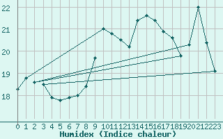 Courbe de l'humidex pour Biscarrosse (40)