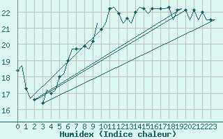 Courbe de l'humidex pour Volkel