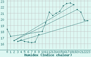 Courbe de l'humidex pour Toulouse-Blagnac (31)