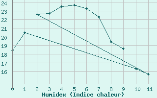 Courbe de l'humidex pour Leigh Creek Airport