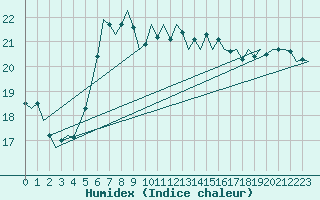 Courbe de l'humidex pour Bullsbrook Pearce Amo