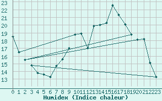 Courbe de l'humidex pour Arbrissel (35)