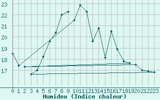 Courbe de l'humidex pour Hoerby