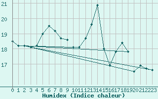 Courbe de l'humidex pour Koppigen