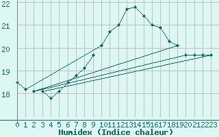 Courbe de l'humidex pour Dimitrovgrad