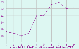 Courbe du refroidissement olien pour Skibotin