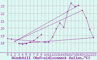 Courbe du refroidissement olien pour Vendme (41)