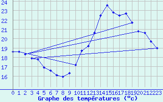 Courbe de tempratures pour Amur (79)