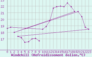 Courbe du refroidissement olien pour Tours (37)