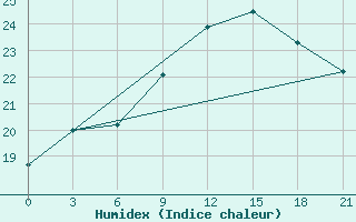 Courbe de l'humidex pour Nikolaevskoe