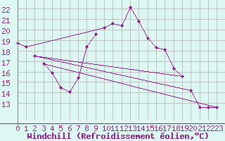 Courbe du refroidissement olien pour Bad Salzuflen