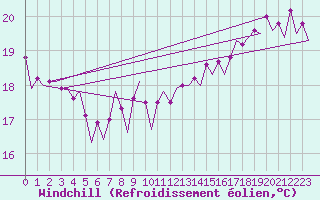 Courbe du refroidissement olien pour Platform P11-b Sea
