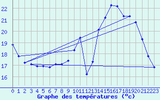 Courbe de tempratures pour Cerisiers (89)