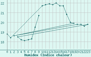 Courbe de l'humidex pour Ceuta