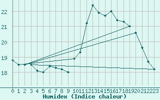 Courbe de l'humidex pour Ile de Groix (56)