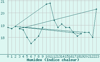 Courbe de l'humidex pour Crnomelj