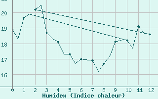 Courbe de l'humidex pour Wittmundhaven