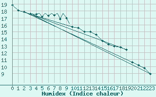 Courbe de l'humidex pour Diepholz