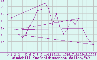Courbe du refroidissement olien pour Lelystad