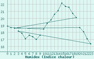 Courbe de l'humidex pour Mont-Aigoual (30)