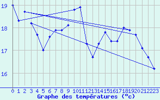 Courbe de tempratures pour Corsept (44)