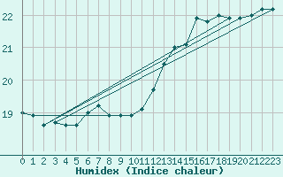 Courbe de l'humidex pour Nancy - Ochey (54)