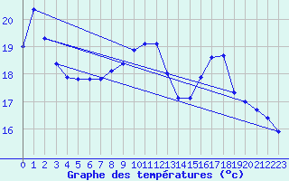 Courbe de tempratures pour Muret (31)