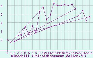 Courbe du refroidissement olien pour Neu Ulrichstein