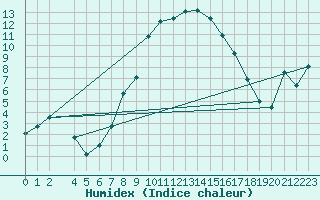 Courbe de l'humidex pour Nesbyen-Todokk