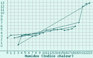 Courbe de l'humidex pour Cap Ferret (33)