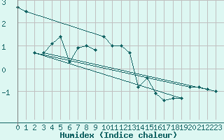 Courbe de l'humidex pour Susendal-Bjormo