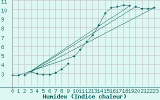 Courbe de l'humidex pour Marnitz