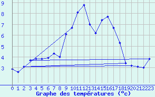 Courbe de tempratures pour Neustadt am Kulm-Fil