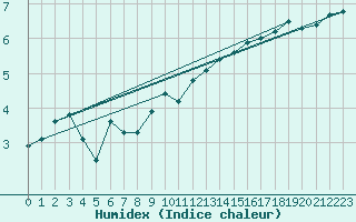 Courbe de l'humidex pour Renwez (08)