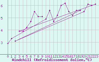 Courbe du refroidissement olien pour Offenbach Wetterpar