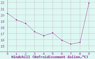 Courbe du refroidissement olien pour Bras (83)