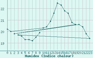 Courbe de l'humidex pour La Coruna