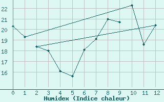 Courbe de l'humidex pour Geilenkirchen