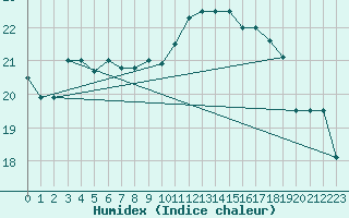 Courbe de l'humidex pour Treviso / Istrana