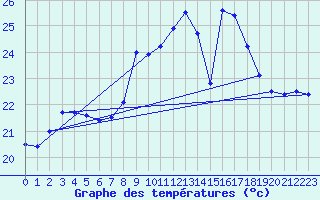 Courbe de tempratures pour Ile du Levant (83)