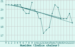 Courbe de l'humidex pour Torino / Bric Della Croce