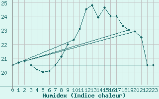 Courbe de l'humidex pour Wdenswil