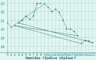 Courbe de l'humidex pour Nordkoster