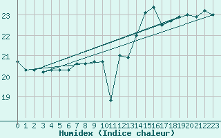 Courbe de l'humidex pour Aytr-Plage (17)