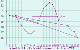 Courbe du refroidissement olien pour Ste (34)