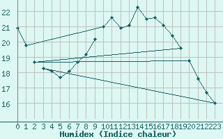 Courbe de l'humidex pour Saint-Igneuc (22)