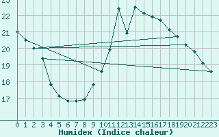 Courbe de l'humidex pour Ble - Binningen (Sw)