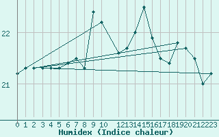 Courbe de l'humidex pour Skagsudde
