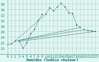 Courbe de l'humidex pour Oschatz